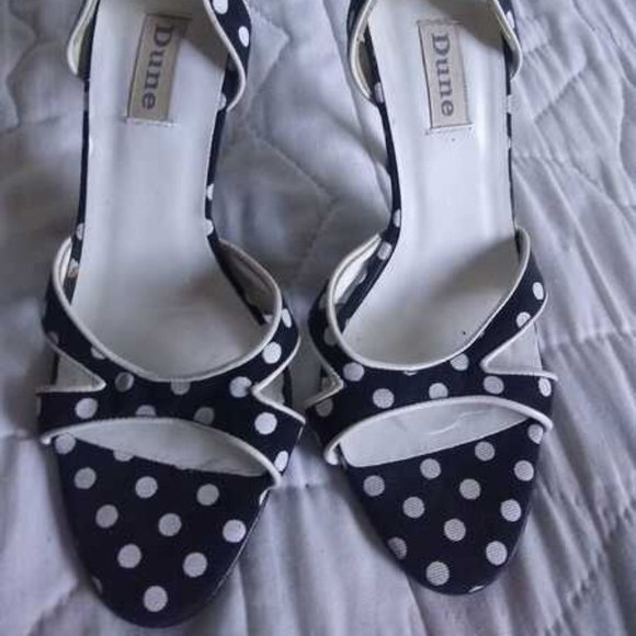 Polka dot D'Orsay Peep Toe Heels - Picture 1 of 5